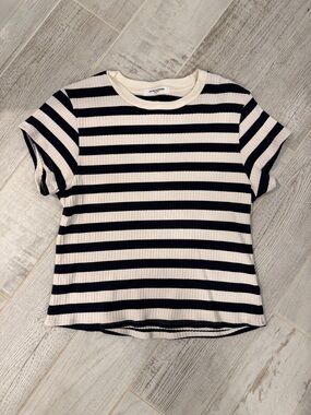 Perfectwhitetee Striped Rib Top